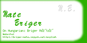 mate briger business card